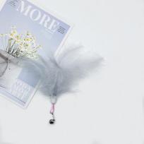 Plunksnų varpelio pakeitimo žaislas katėms – pliušinis nuobodulio mažinimas naminiams gyvūnėliams feather replacement head pilka spalva