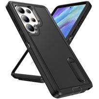 S25 S24 Ultra Madingas dėklas-krepšys kietas dėklas Samsung Galaxy S25 Ultra S24 Plus S23 FE S22 Stovas Laikiklis Priedai for Galaxy S22 Plus violetinė