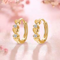 „Madingi 2025 m. meilės cirkonio auskarai: Madinga, universali, aukščiausios klasės lengva prabanga moterims“ heart earrings auksas