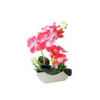 Artificial Orchid with Porcelain Vase Realistic Bonsai Decorative Silk Faux Flowers Gifts Bedroom Ornaments Wedding