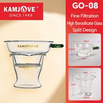 KAMJOVE Rankų darbo kiniškas Kung Fu arbatos puodelis 350 ml Karščiui atsparus stiklinis arbatos puodelis Arbatos filtras Arbatinukas su rankena GO-31 Teisingumo puodelis 350ml white
