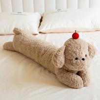 100cm Cartoon High Quality Giant Long Dog Plush Doll Pillow Curly Brown White Black Cherry Dog Plush Toy Home Decor Girls Gift about 100cm beige