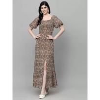 Party Wear Women Top Tunic Fit and Flare Red, Multicolor Dress Kurta Long Dress SC-1841 S
