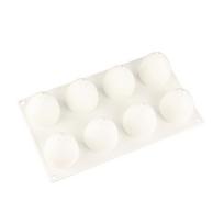 Egg Shape Cake Mold 8 Cavity Silicone Mold Non Stick DIY Pastry Mould L white