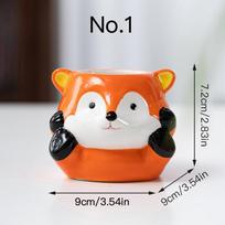 Cartoon Animal Flower Pot Succulent Plant Pot Ceramic Planter Desk Ornament Home Garden Decoration No.1