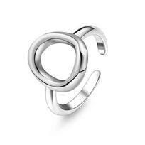 Stainless Steel Ring Women'S Simple Fashion O-Shaped Open Titanium Steel Ring Three-Dimensional Glossy Ring Opening adjustable