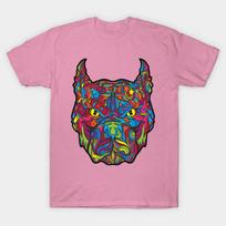 T Shirt Women Pitbull Face Harajuku Print Kawaii Tshirt Summer Short Sleeve Female T-Shirt Top Tee S rožinė
