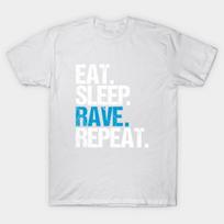 T Shirt Women Eat Sleep Rave Repeat Harajuku Print Kawaii Tshirt Summer Short Sleeve Female T-Shirt Top Tee S balta