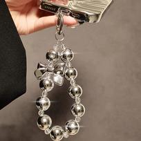 Personalized plated silver handmade bead bowknot Wrist strap Handheld chain lanyard phone case pendant accessories