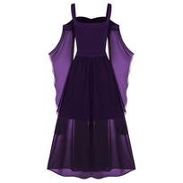 Halloween Witch Solid Color Sling Straps Big Swing One-piece Long Skirt Women 3XL