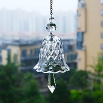 Crystal Wind Chimes Glass Bell Hanging Suncatcher Christmas Decoration Birthday Gift Crystal Bells for Wedding Souvenir gray