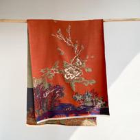 Yiwangjiangnan Meninis Kašmyro Moteriškas Šalikas: Rudens/Žiemos Mados Šalis 180x65cm oranžinė
