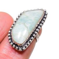 Amazonite Handmade 925 Sterling Silver Jewelry Ring Size 4 p2S07