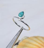 Turkio akmens žiedas, 925 prabos sidabro žiedas, Bezel tipo žiedas, Krovimo žiedas, Moteriškas žiedas, Rankų darbo žiedas 6 gray