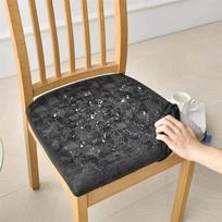 1/2/4/6pcs PU Dining Chair Cover Stretch Anti-dirty Chairs Slipcovers Removable Elastic Upholstered Seat Covers Hotel Home Decor 1pc