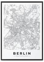 Plakatas žemėlapis miesto planas Berlynas juodame rėmelyje 21x30 cm