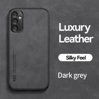 Dėklas Samsung Galaxy A05S A05 A15 prabangus odinis magnetinis laikiklis dangtelis Galaxy A 05 15 05S minkštas silikoninis smūgiams atsparus Coque For Galaxy A05 tamsiai pilka spalva
