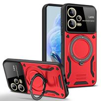 Magsafe magnetinis belaidžio įkrovimo dėklas, skirtas Xiaomi Redmi Note 12 12S 4G Note12 Pro Plus 5G, su žiediniu laikikliu, telefono galinis dangtelis Redmi Note 12 4G raudona