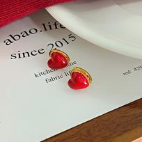 Red Love Earbuds Light Luxury Sweet Earrings Versatile High-end Earrings Earrings