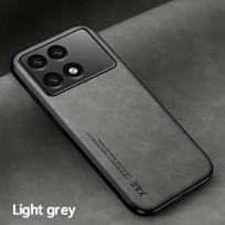 Shockproof Case for Xiaomi Mi Poco F6 Pro F5 Protective Cover Magnetic Car Holder Phone Coque Fundas Capa For Mi Poco X6 Pro X5 For Poco X6 5G šviesiai pilka spalva