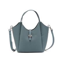 Superior Sense of Cowhide Commuter Carrying Vegetable Basket Bag Women's All-in-one Crossbody Bag dangaus mėlyna spalva