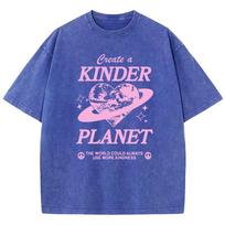 Geeate A Kinder Planet Pink Print Mans Tee Clothing Cartoon Comfort T-Shirt Round Neck T-Shirts Retro S