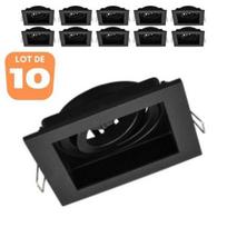 Lot de 10 Supports de spots Beta R4 carré noir MR16 GU10/GU5.3