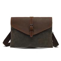 New Retro Handbag for Men Grab Bag for Men Envelope Bag Trendy Waterproof Canvas Small Single Shoulder Crossbody Bag black