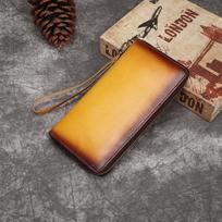 New Tree Paste Cowhide Women's Zipper Wallet Long Leather Large Capacity Handbag