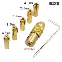 7/12Pcs/Set Brass Collet Micro Drill Self-Tightening Drill Bit Tool Chuck Adapter Quick Release Keyless Bit Adapt 2-5Mm 7pcs 3mm