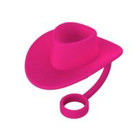 1/4 vnt Cowboy skrybėlių šiaudiniai dangteliai maistiniai silikoniniai šiaudiniai tvarsčiai Universalaus dydžio Juokingi šiaudiniai dulkių kamšteliai puodelio priedai
