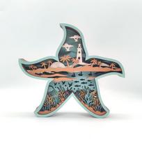 2025 New Nordic Style Creative Wooden Carving Ocean Forest Animals with Lighting Wood Crafts Ornaments Home Accessories Without lights