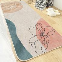 Modern Thick Bedroom Carpet for Girls' Bedside 60x160 cm beige