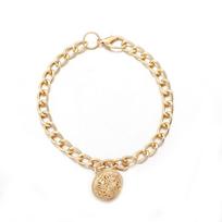 Not Fade Aluminum Cat Accessory Small Dog Puppy with Bell Dog Gold Chain Pet Chain Cat Collar Dog Necklace S beige