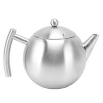 Portable Tea Pot with Filter Screen Stainless Steel Spherical Coffee Kettle for Home Brewing 1.5L L gray