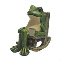 Solar Frog Statue Sculpture Gardening Gift Decoration Walkway Pond Yard Waterproof Patio