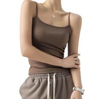 Women Bottoming Vest Sling Sleeveless Slim Fit Bottoming Tops Solid Color Ribbed Stretchy Tank Tops Daily Wear M ruda