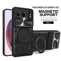 Atlenkiama apsauginė dėklo danga OnePlus Nord 4 5G, su slankiojančiu objektyvo apsauginiu dangteliu, atsparus smūgiams OnePlus Nord 4 5G juoda
