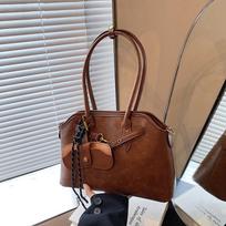 Design Premium Boston Tote Bag Vintage Oil Wax Leather Shoulder Underarm Bag Large Capacity Commuter Bag ruda