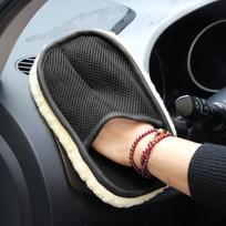 Automobilių plovimo pirštinės Skudurinės servetėlės ​​Automobilių pirštinės Automobilių vaškavimo kempinė Minkšta vilna pliušinis sutirštintas automobilių plovimo artefaktas specialus 14.5cm×22cm smėlis