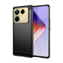 Dėklas Infinix Note 40 Pro Plus Dėklas Infinix Note 40 Pro 4G 5G Dangtelis 6,78 colio Anglies Pluošto Smūgiams Atsparus Silikono Minkštas TPU Bamperis For Note 40 Pro 4G juoda