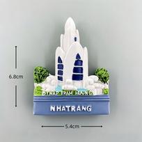 Vietnam Nha Trang Agarwood Pagoda Fridge Magnets Stickers 3D Resin Magnetic Stickers Home Decor Travel Gifts gray