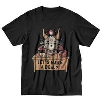 Kawaii Satan Demon Graphic Tshirts Funny Goat TeeHail Baphomet Horror Funny Evil T Shirt Men Women Summer M-4XL Tee Shirts S smėlis