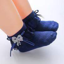 Naujos rudens/žiemos nėriniuotos šokių kojinės kūdikiams ir vaikams. Size 1 [6-12 months] tamsiai mėlyna spalva