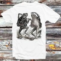 230 Gsm 100% Cotton Dancing Frog Star Demons Withells Japanese Art T Shirt Vintage Retro Cool Gift Mens Womens Unisex Cartoon Anime Top Tee B343 XXS balta