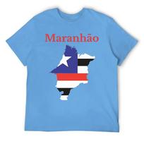 Maranhao State Map Flag Brazil T-shirt Crewneck Sports  Funny Tshirt Graphic Fitness USA Size S smėlis