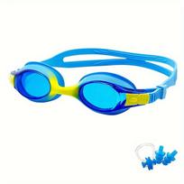 Swim goggles for children aged 3-12, anti-fog and clear vision, leak-free, quickly adjustable shoulder straps mėlyna