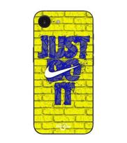 Maniacase Case For Iphone 16E logo just do it color blue yellow front juoda