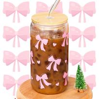 500ml/16.9oz vyšnių rašto stiklinė su ąsele, masono stiklainio formos vandens butelis su dangteliu ir šiaudeliu, puodelis gėrimams, ledinei kavai, sultims, dovana 500ml