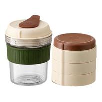 Portable Cold Brew Coffee Maker with 3 Stackable Ice Trays BPA-Free Tritan Infuser Bottle for Iced Tea/Cold Brew Heat-Resistant Travel Cup for set